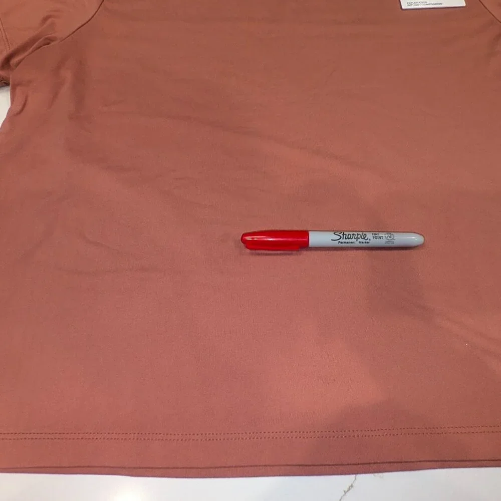 TNF North Face Dune Sky Womens Short Sleeve Light Mahogany TShirt Size L - Picture 10 of 13